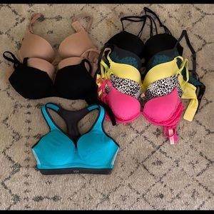 8 Victoria secret bras and 1 vc sports bra. All 34D. $20 for all